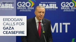 Erdogan renews calls for peace in Middle East at G20 [upl. by Higinbotham]