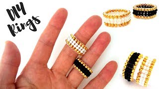 10 minutes DIY ring Beaded rings for beginners ring making tutorial [upl. by Chrysa]