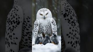 Majestic Owl Protects Nestlings from Icy Snowstorm viralshorts shorts owls [upl. by Anig]