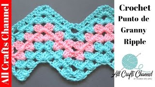 Aprenda a tejer un patron de crochet  Granny Ripple [upl. by Marlane588]