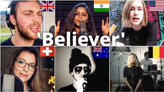 Who sang it better Believer  UK India US Switzerland AustraliaBelgium imagine dragons review [upl. by Deborah89]