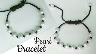 Pearl Bracelet Friendship BandHow to make BraceletFriendship Bracelet MakingBracelets [upl. by Enilesoj]