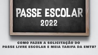 Como fazer a solicitação do Passe Livre Escolar e Meia Tarifa da EMTU [upl. by Allekim]