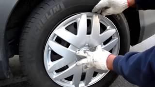 Hubcaps Wheel cover installation [upl. by Silvia]