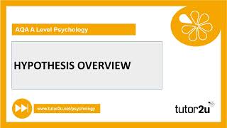 Introduction to Hypotheses  Research Methods  ALevel Psychology [upl. by Tigirb]