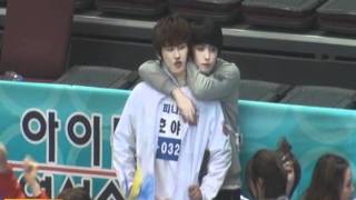 120108 mbc idol athletics championships  hoya fancam compilation [upl. by Naimaj451]