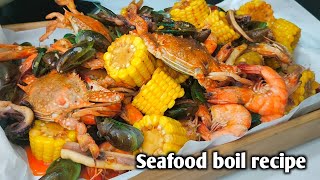 Seafood boil recipe by mhelchoice Madiskarteng Nanay [upl. by Sclater961]