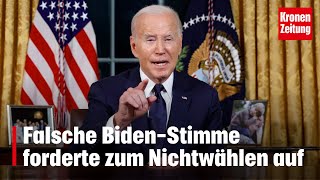 Falsche BidenStimme forderte zum Nichtwählen auf  kronetv NEWS [upl. by Arised]