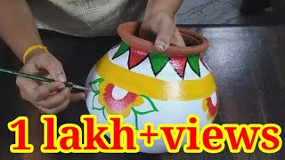 Pongal Pot Decoration l பொங்கல் பானை Decoration [upl. by Norrehc]