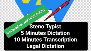 STENO TYPIST MOCK TEST  JampK HIGH COURT  60 WPM  legal dictation [upl. by Nnaeiram]