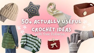 50 ACTUALLY useful crochet ideas you HAVE to make FREE patterns [upl. by Wolsky]