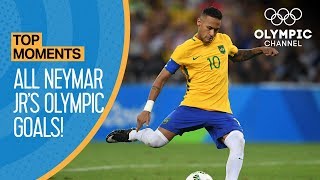 Neymar Jr  All Olympic Goals  Top Moments [upl. by Yenohtna511]