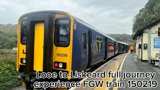 Looe to Liskeard ￼full journey experience FGW train 150219￼ [upl. by Nath159]