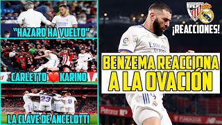 BENZEMA REACCIONA A LA OVACIÓN DE SAN MAMÉS  “HAZARD HA VUELTO”  ANCELOTTI ‘COPIA’ A ZIDANE [upl. by Onitrof]