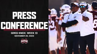 FOOTBALL  Greg Knox Week 13 Press Conference  112023 [upl. by Asiar]