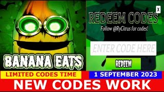 BANANA EATS CODES FREE Pencil Beacon BANANA EATS ROBLOX  LIMITED CODES TIME  SEPTEMBER 1 2023 [upl. by Ahsla]