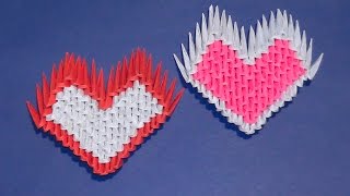 How to make a paper heart 3D origami tutorial for beginners a gift [upl. by Norbert]