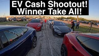 EV Cash Shootout Tesla Plaids amp More 00000 Perfect Reaction Time Drag Racing in 4K UHD [upl. by Ricoriki787]