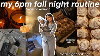 my realistic 6pm fall night routine🌙🍂🧁روتيني المسائي من مورا نهار طويل 🌻🍒🤎baking night🫖🍩 [upl. by Smukler586]