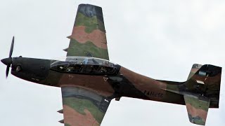 Dos T27 Tucano Forastero01 y elemento despegando y retornado a su base en Palmerola [upl. by Timotheus]