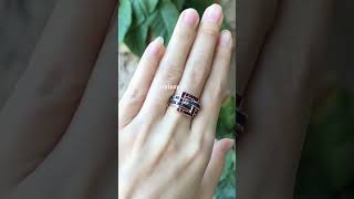 28ctw Square Cut Ruby And Sapphire Band Ring [upl. by Yelnats]