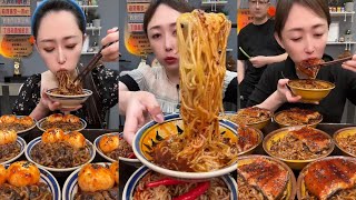 Spicy Noodles Eating 38 Plats Noodles Eating Challenge  Noodles with Eggs quot Eel Dumlings  Mukbang [upl. by Nnylcaj]