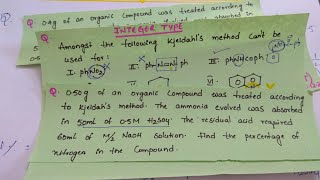 Most important Problems on Kjeldahls Method [upl. by Nyleimaj225]