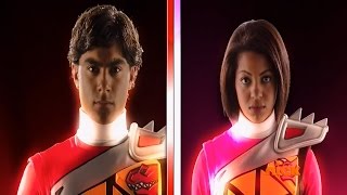 Power Rangers Dino Charge  Red and Pink Rangers Morph 2  Power Rangers Official [upl. by Toogood]