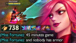 738 AD MISS FORTUNE vs 0 ARMOR ENEMY TEAM [upl. by Dloraj]