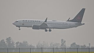 Air Canada Max 8 Landing at Edmonton Airport [upl. by Anihpesoj545]