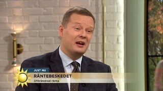 Räntebesked i dag Minusräntan kan bli ännu lägre  Nyhetsmorgon TV4 [upl. by Tnecniv611]