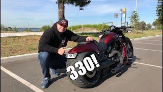 Harley Davidson VRod custom Night Rod 330 rear tire amp Review [upl. by Tdnaltroc]