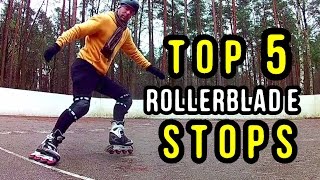 TOP 5 STOPS on Inline Skates  Beginner to Beast [upl. by Thgirw]