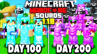 WE Survived 200 Days in 118 Hardcore Minecraft 4Squad 100 days [upl. by Morgenthaler575]