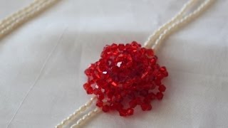 Rose Flower Beading Lesson Video [upl. by Euqinu]