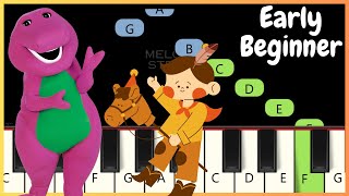 Yankee Doodle also the Barney theme song  EASY BEGINNER PIANO TUTORIAL [upl. by Arihk436]