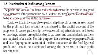 NCERT  distribution of profit among partners  class 12 accounts theory  partnership [upl. by Boothman867]