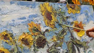 Plein Air Painting Composition of Sunflowers [upl. by Ladnek]