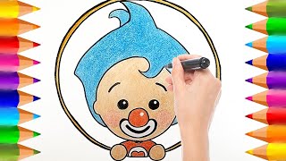 Cómo dibujar y colorear a Plim Plim en el Logo  Dibujos para niños [upl. by Winsor]