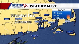 WPRI 12 Weather Now Elevated Fire Risk Continuing Cooler Day Sunday [upl. by Yrebmik4]