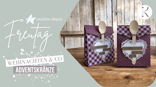 FREUTAG  Adventskränze amp Geschenkanhänger  WellnessTüte basteln  Creative Depot  Oktober 24 [upl. by Ahseena]