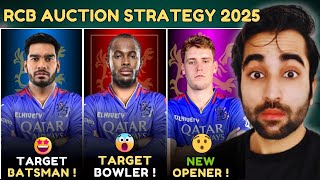 RCB Mega Auction STRATEGY and TARGET PLAYERS IPL 2025  RCB New Captain  Squad  Playing 11 [upl. by Allekim535]