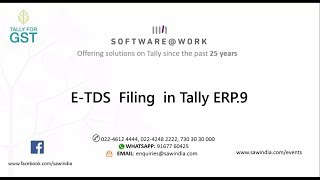 Efiling of TDS Return in TallyERP 9 [upl. by Eart517]