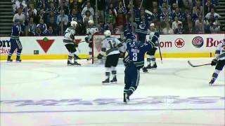 Kevin Bieksa 2OT gamewinner series clincher CBC 52411 [upl. by Tiphanie]