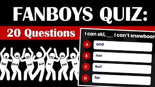 FANBOYS QUIZ on Coordinating Conjunctions  20 Questions and Answers [upl. by Nahij]