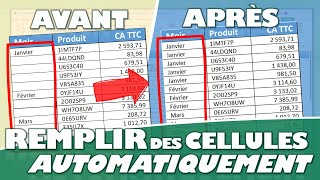 Comment remplir automatiquement des cellules dun tableau Excel avec la complétion automatique [upl. by Nadirehs]