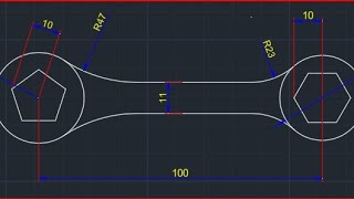 Wrench 🔧 or Spanner 2D drawing in AutoCAD 2025 [upl. by Oirom]