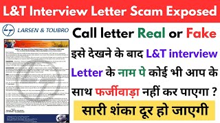 Larsen amp Toubro Fake interview letter Scam l Lampt call letter real or fake l Lampt interview letter [upl. by Corette]