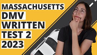 Massachusetts DMV Written Test 2 2023 60 Questions with Explained Answers [upl. by Akemehc]