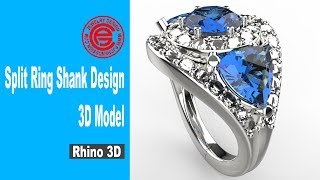 Split Ring Shank Design Modeling in Rhino 3D 2018 Jewelry CAD Design Tutorial 42 [upl. by Aker116]